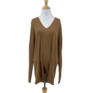 Vince Slouchy Sweater Womens L Wool Blend V Neck Pullover Stretch *READCONDITION